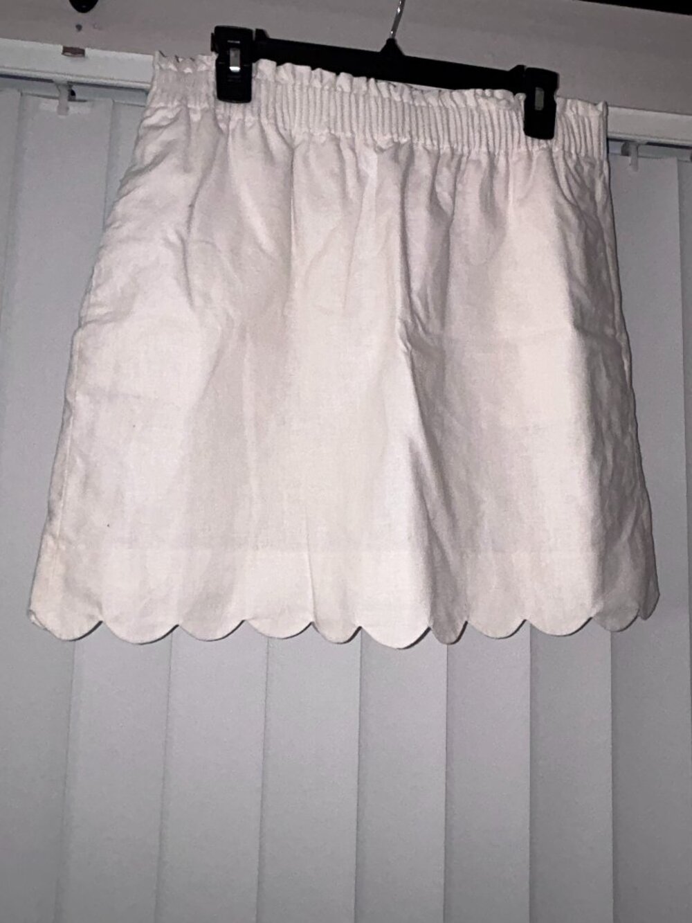 Women's J. Crew Ivory Scalloped Hem Mini Skirt Size 12 Like New